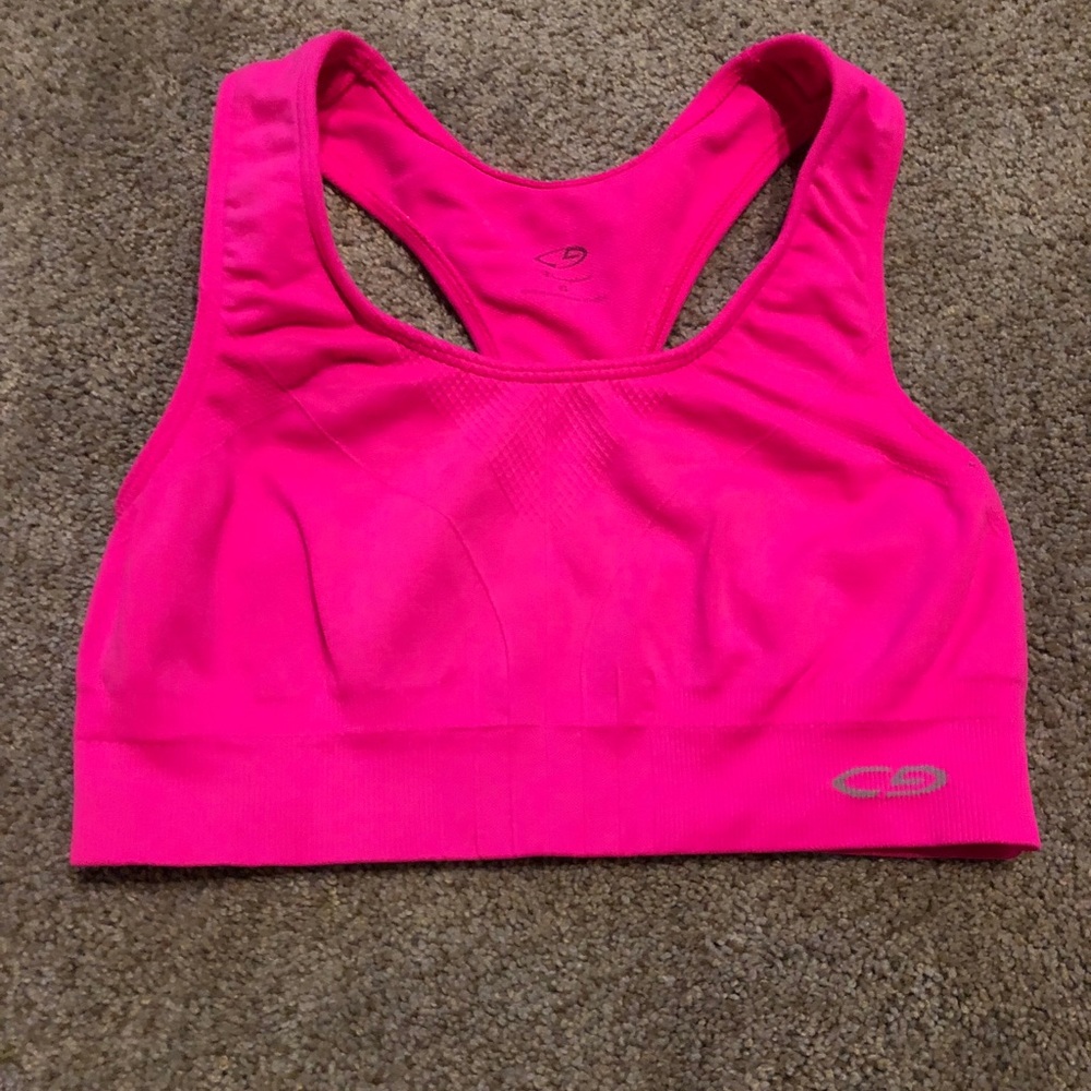 Pink sports bra